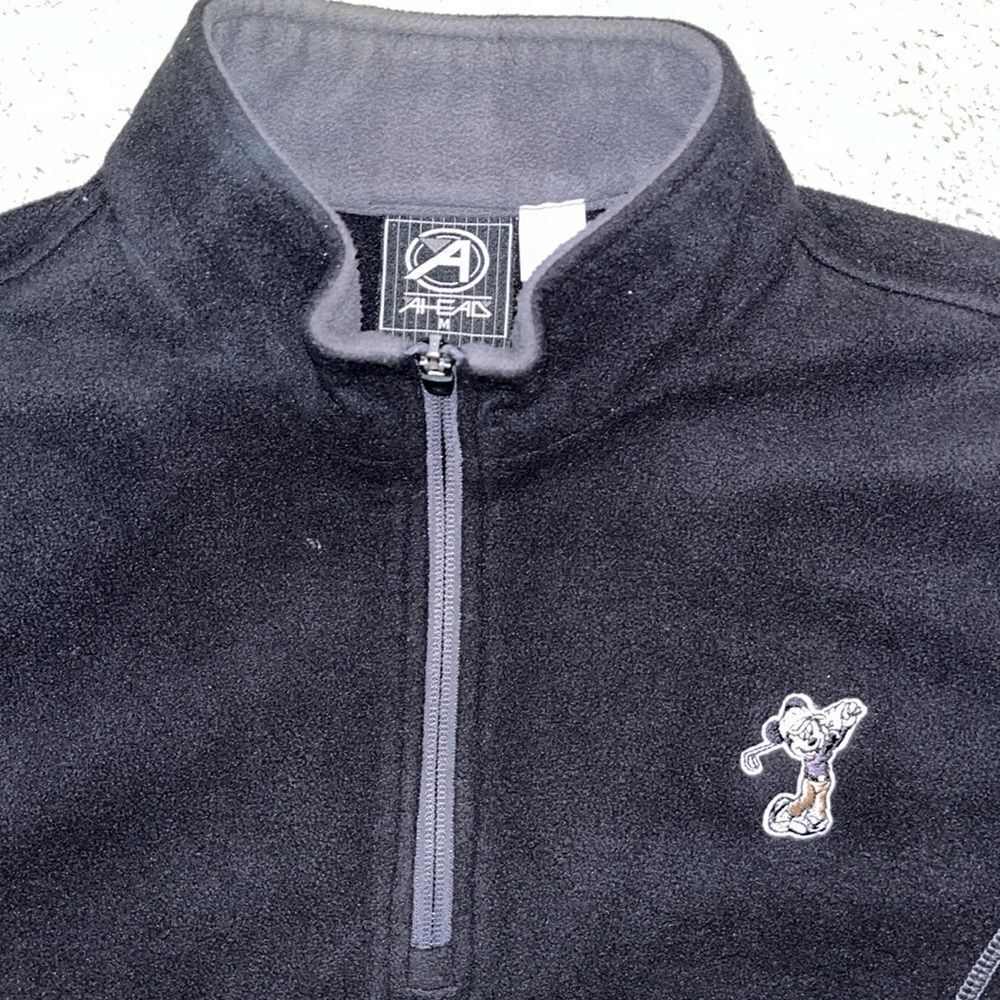 Black Mickey Mouse Golfing Disney fleece golf wind shirt pullover bag model M